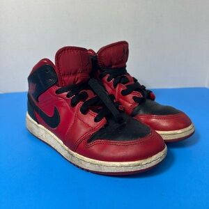 Nike Black and Red High-Top Sneakers